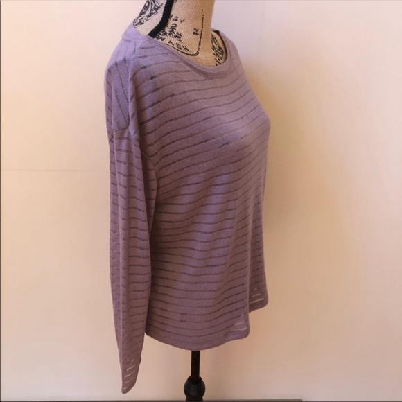 Stripe Sheer Boat Neck Top - Picture 2 of 8